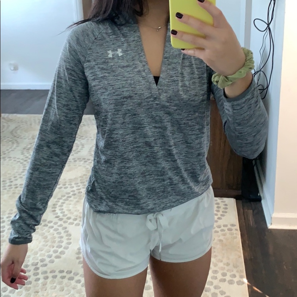 Under Armour gray, light weight, v-neck pull over.